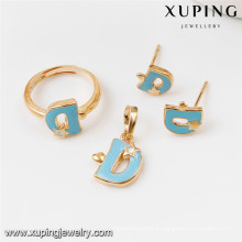 Ensembles de bijoux en or 64016-Xuping, ensemble de bijoux en laiton de mode avec l&#39;or 18K plaqué